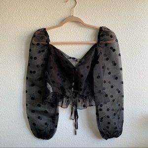NWT Nasty Gal Polka Mesh Top